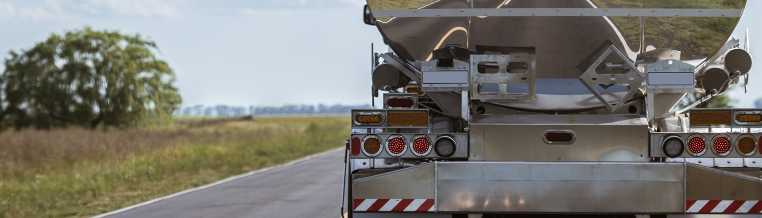 cargo tank driving down the road