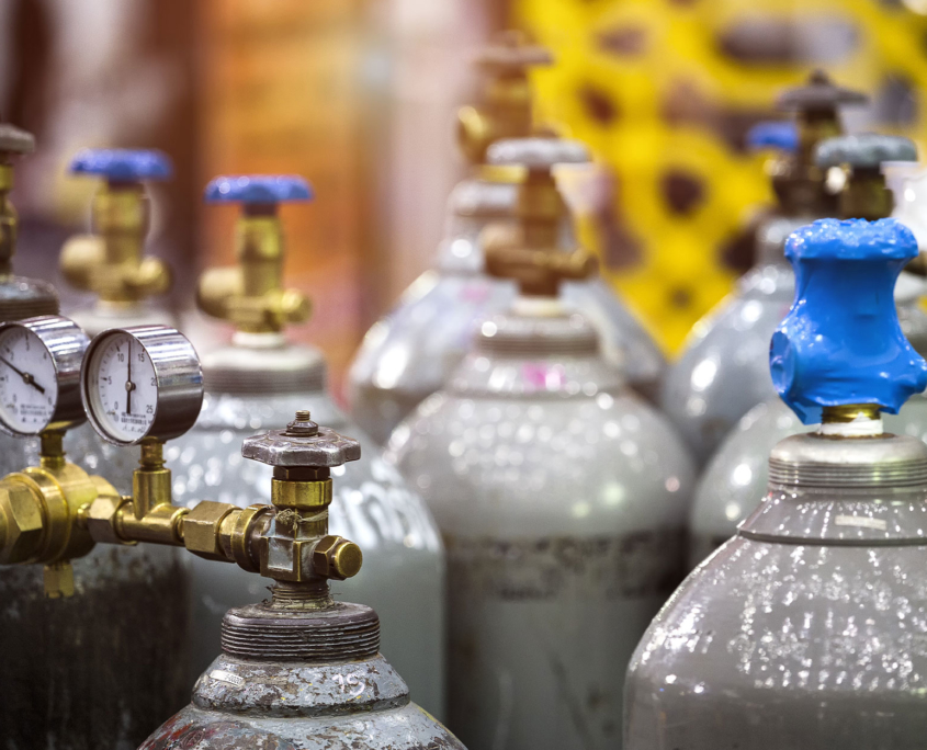 View of several pressurized tanks